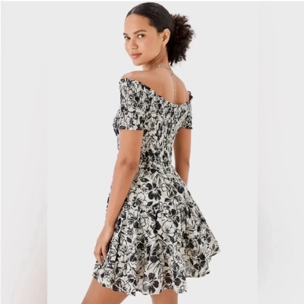 American Eagle Outfitters Womens Floral Mini Dress Size L - Picture 2 of 8